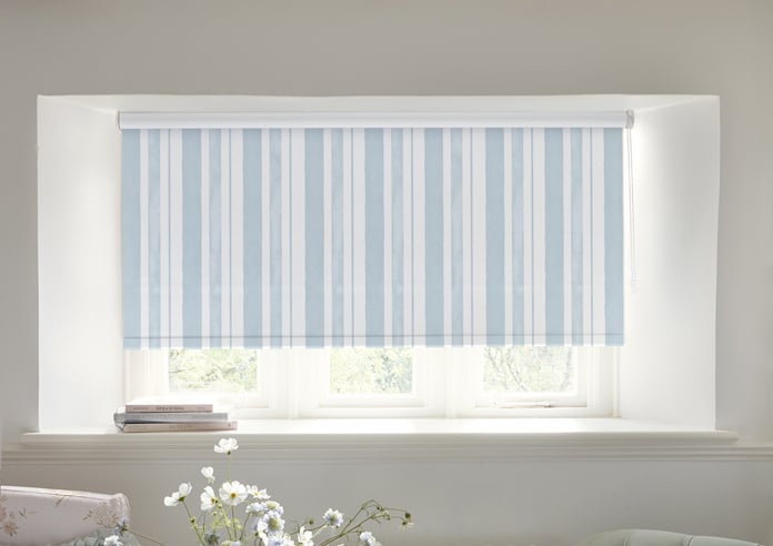 Shabby Chic by Rachel Ashwell Watercolour Stripe (Blackout), Pale Blue - Twist&Fit Roller Blind - Image 3